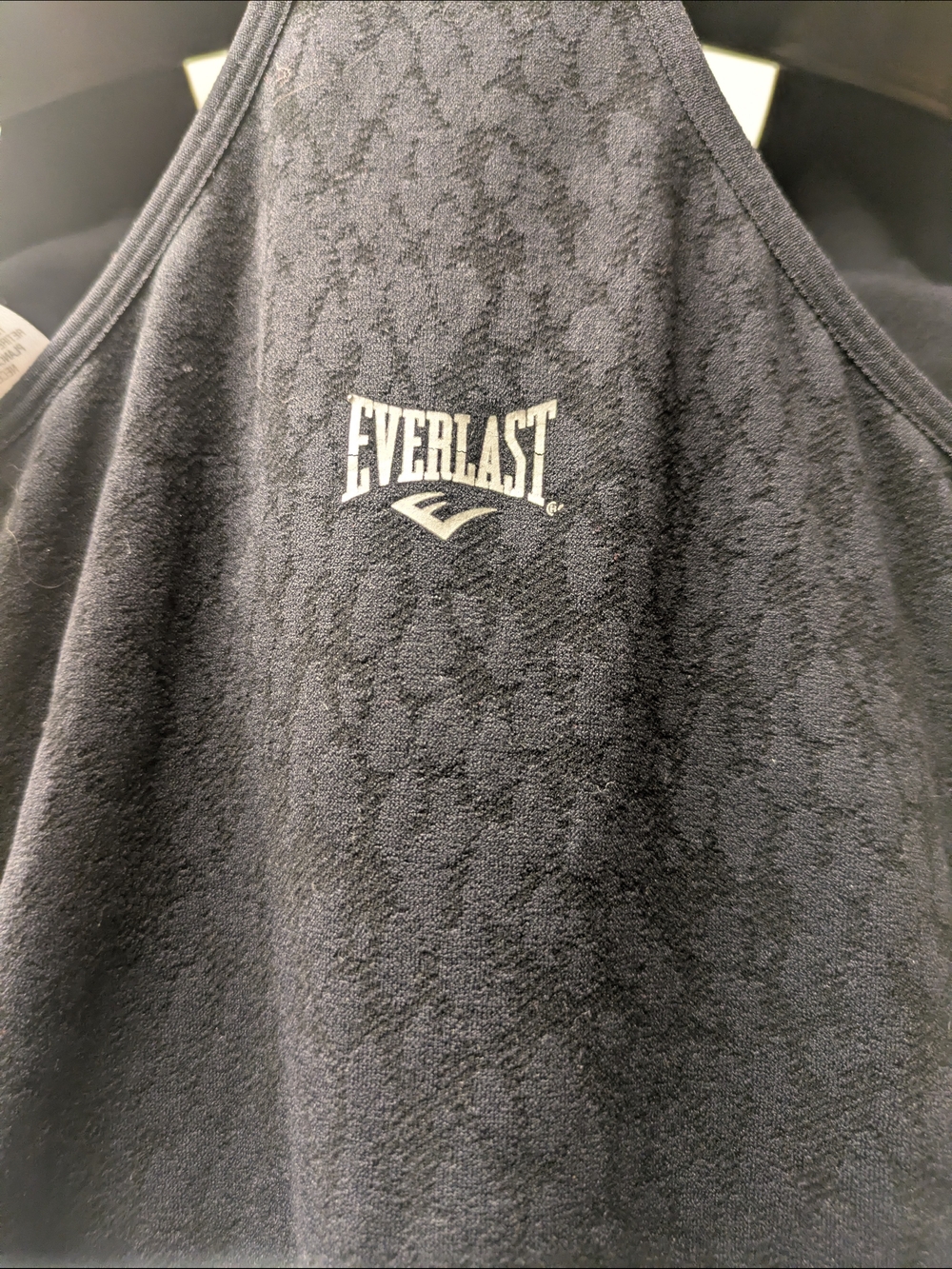 LG Everlast Black Textured Scoop Neck Athletic Push Up Tank Remove Cups Wicking - Picture 3 of 8
